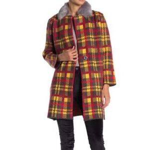 ClicheFaux Fur Trimmed Sweater Coat